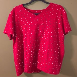 Red Dainty Floral Tee Shirt